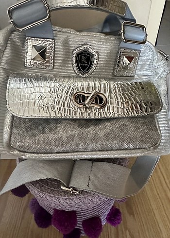 Diğer Gri leopar detaylı çanta