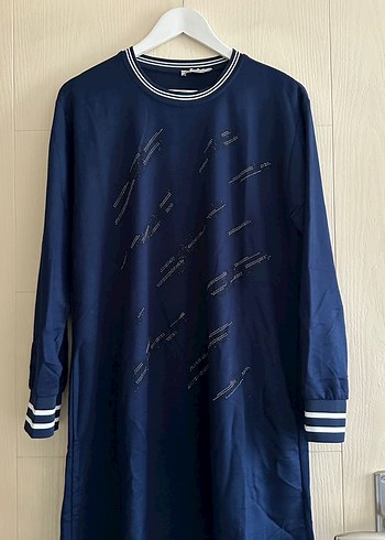 Lacivert günlük elbise - Görsel 3