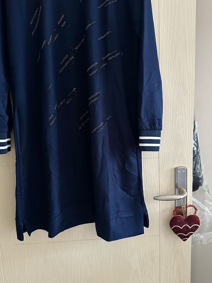 Lacivert günlük elbise - Görsel 2