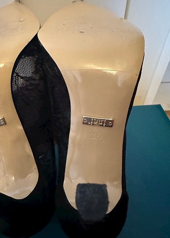 İnci dantel detaylı topuklu ayakkabı - Görsel 7