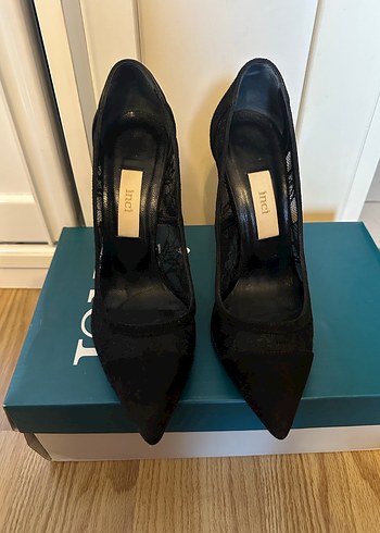 İnci dantel detaylı topuklu ayakkabı - Görsel 3