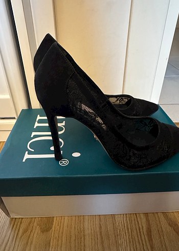 İnci dantel detaylı topuklu ayakkabı - Görsel 6