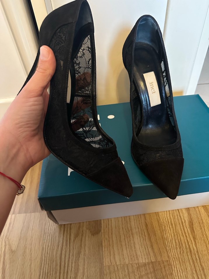 İnci dantel detaylı topuklu ayakkabı - Görsel 2