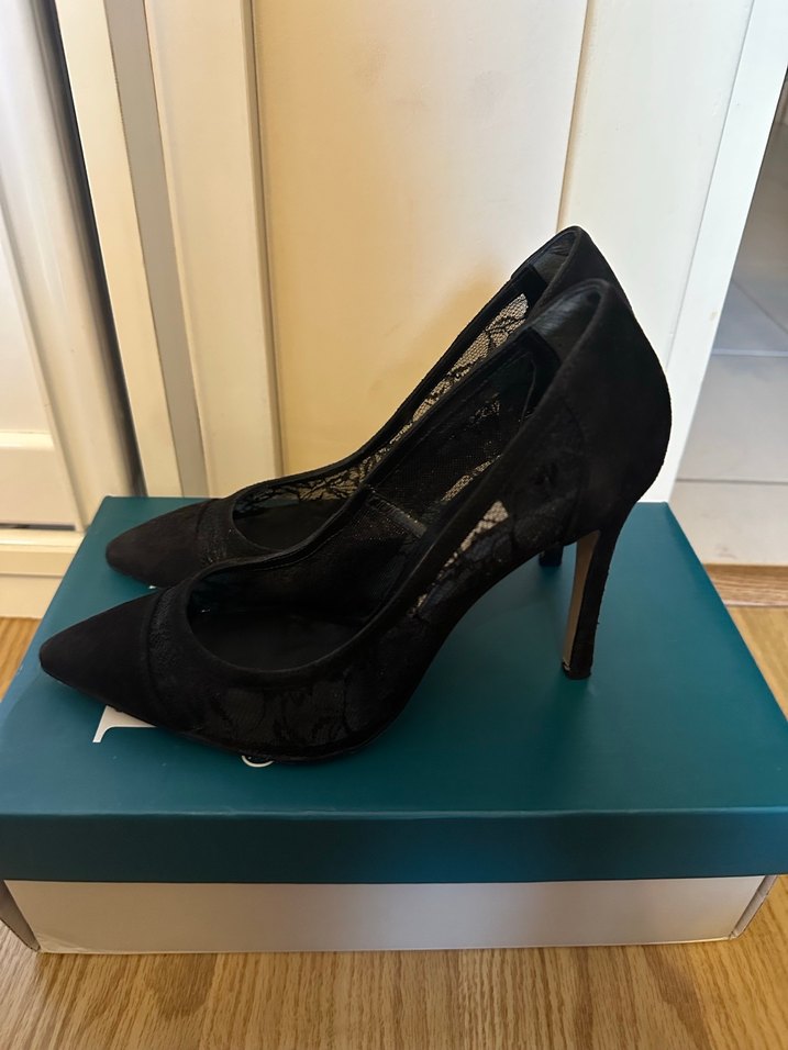 İnci dantel detaylı topuklu ayakkabı - Görsel 4