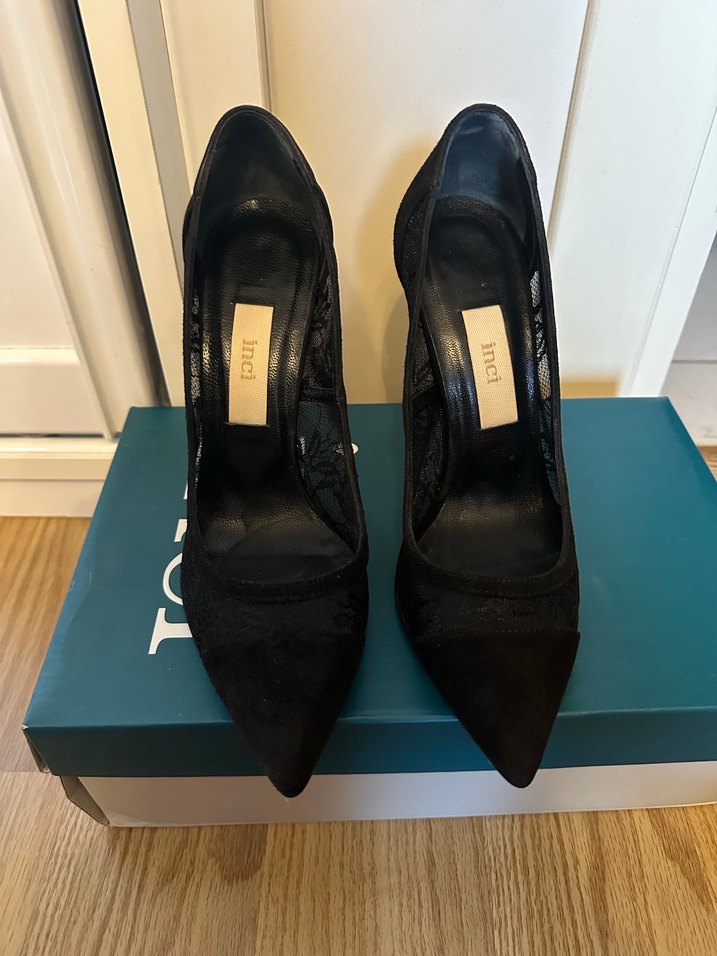 İnci dantel detaylı topuklu ayakkabı - Görsel 3