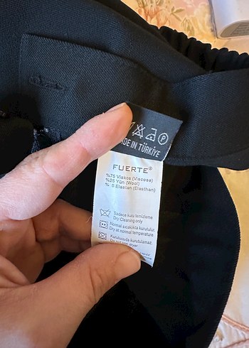 Eteksan yanı lastikli siyah pantolon - Görsel 6