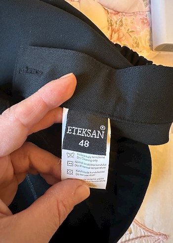 Eteksan yanı lastikli siyah pantolon - Görsel 5