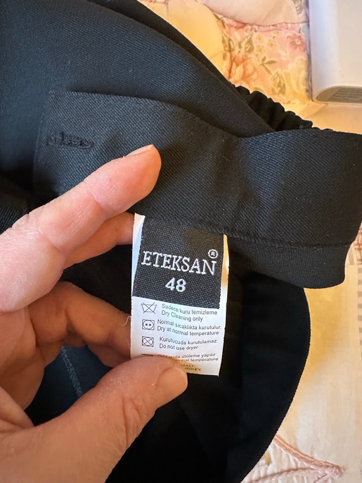Eteksan yanı lastikli siyah pantolon - Görsel 5