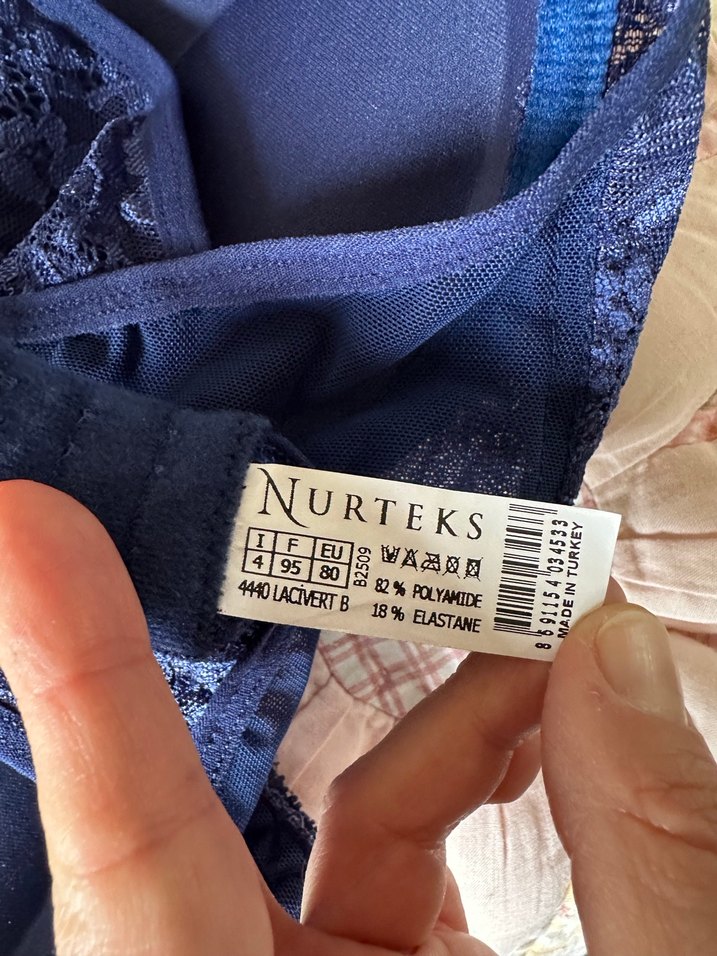 Nurteks lacivert sırt detaylı sütyen - Görsel 5