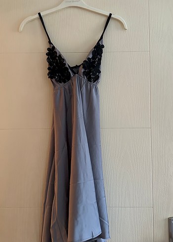 Gri sırtı çarpraz gecelik - Görsel 2