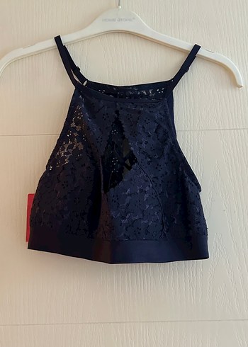 Lacivert Dantel Detaylı Büstiyer - Görsel 2