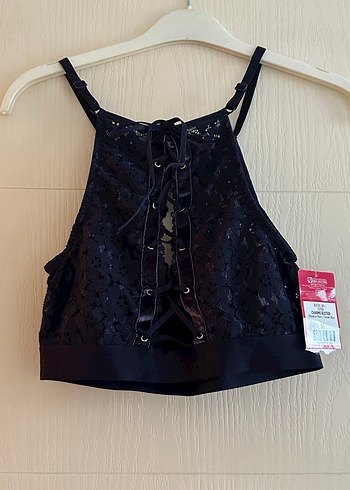 Lacivert Dantel Detaylı Büstiyer - Görsel 3