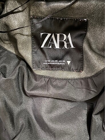 xs Beden gri Renk Zara eskitme görünümlü deri ceket