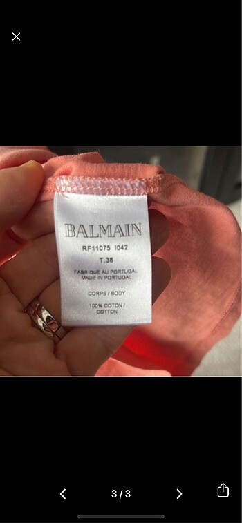 m Beden Balmain orijinal tshirt