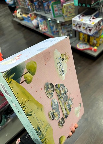 Zara Home Turkuaz Unicorn Desenli Metal Çay Seti / marka temsili