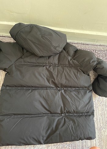 4 Yaş Beden siyah Renk Çocuk Siyah Kapüşonlu Kışlık Mont