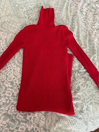 Kırmızı triko elbise