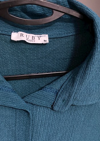 Düğmeli petrol mavisi Keten Gömlek pantalon takım - Görsel 2