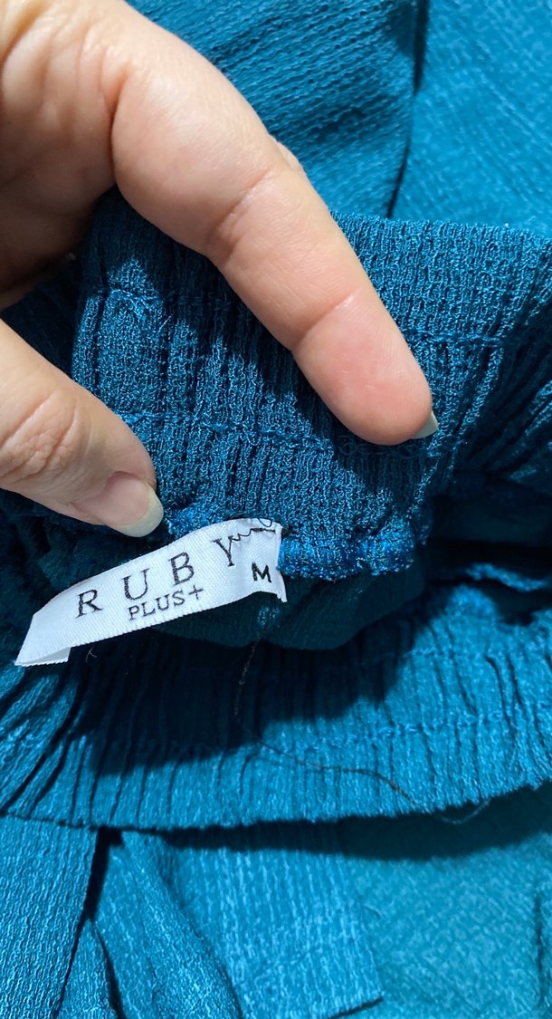 Düğmeli petrol mavisi Keten Gömlek pantalon takım - Görsel 5