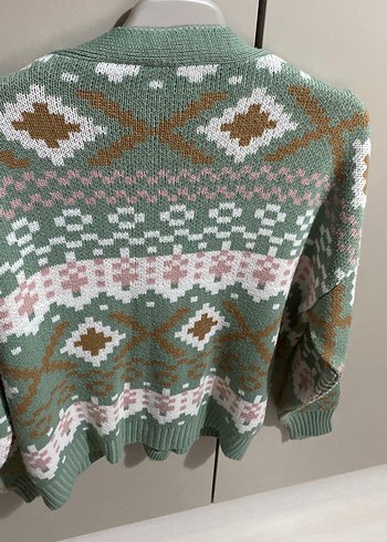 Bohem Çok Renkli Desenli Örgü Hırka - Görsel 4