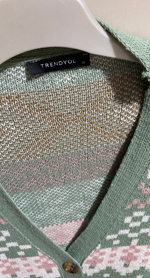 Bohem Çok Renkli Desenli Örgü Hırka - Görsel 2