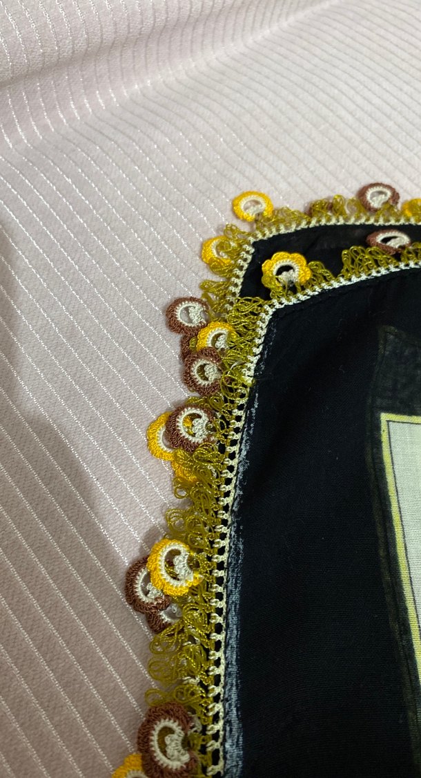 Dantel Detaylı Çok Renkli Kadın Tülbent - Görsel 2