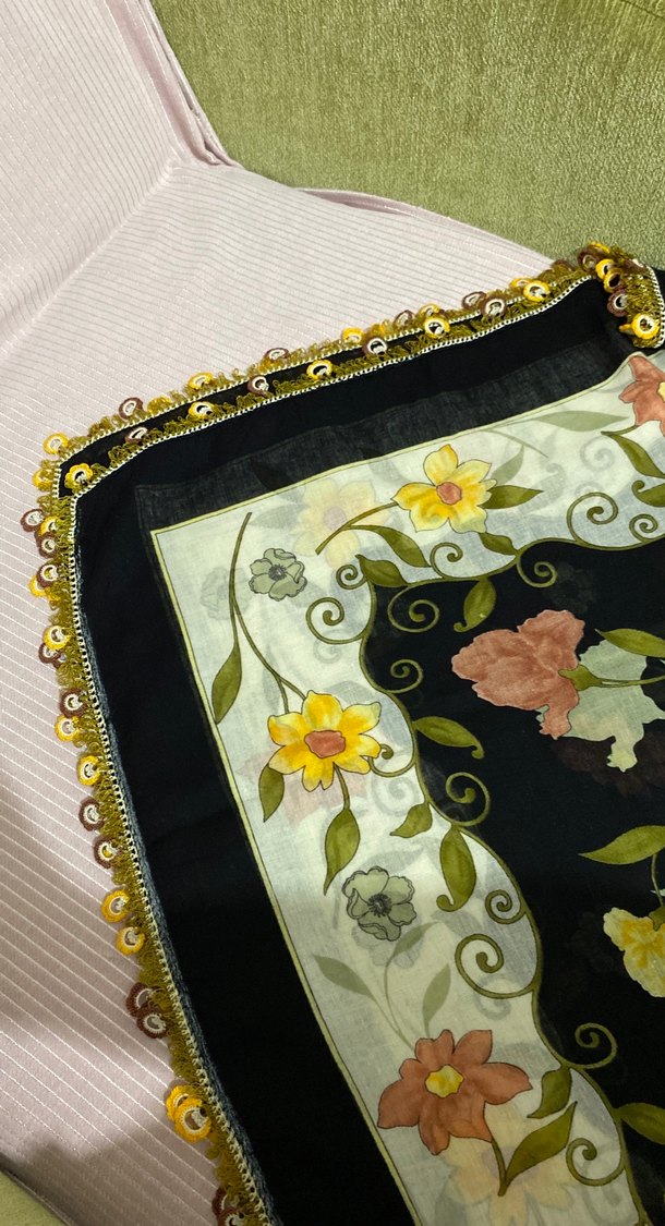 Dantel Detaylı Çok Renkli Kadın Tülbent - Görsel 3