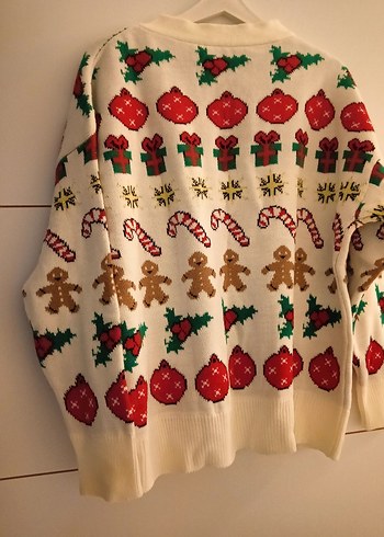 diğer Beden beyaz Renk noel temalı kalın hırka