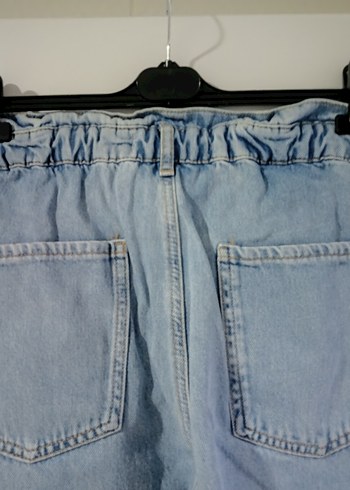 44 Beden mavi Renk büzgülü lastikli beli zara 44 beden kot pantolon