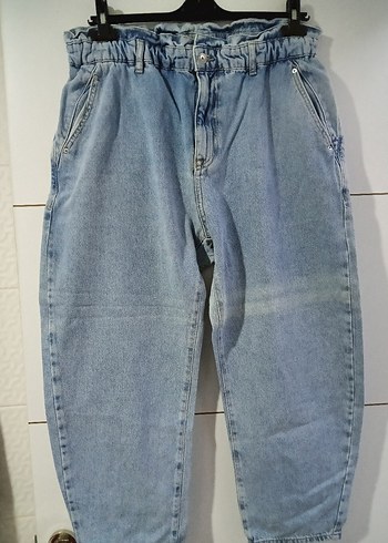 büzgülü lastikli beli zara 44 beden kot pantolon