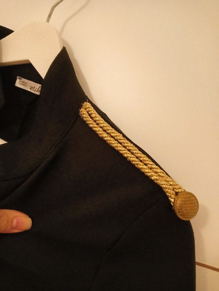 Düğmeli Siyah Kadın elbise - Görsel 3