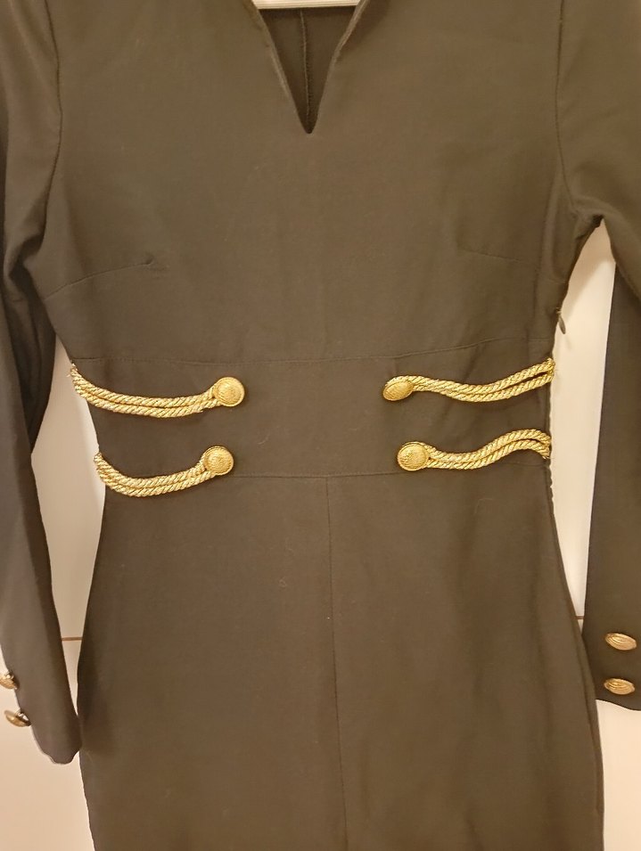 Düğmeli Siyah Kadın elbise - Görsel 2