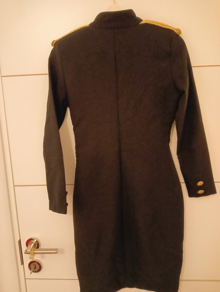 Düğmeli Siyah Kadın elbise - Görsel 5