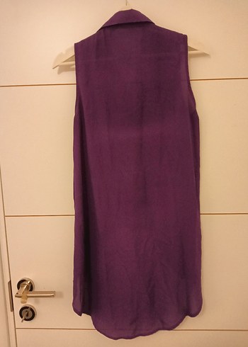 Mor Kolsuz Midi Kadın Gömlek - Görsel 2