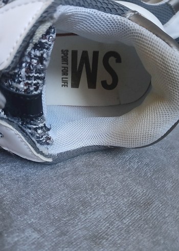 Gri Yılan Desenli Bağcıklı Kadın Spor Ayakkabı - Görsel 6