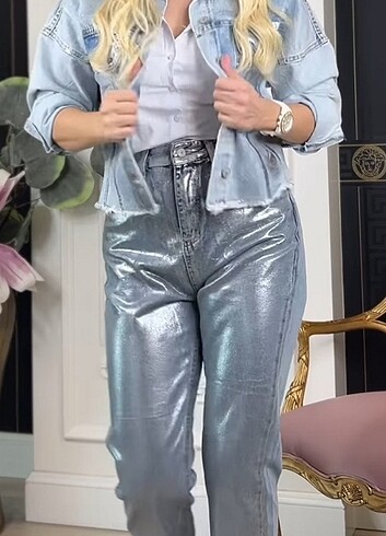 s Beden mavi Renk Oreo marka parlak kadın,kot,jeans pantalon