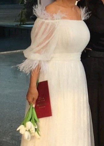 Beyaz nikah elbisesi - Görsel 3