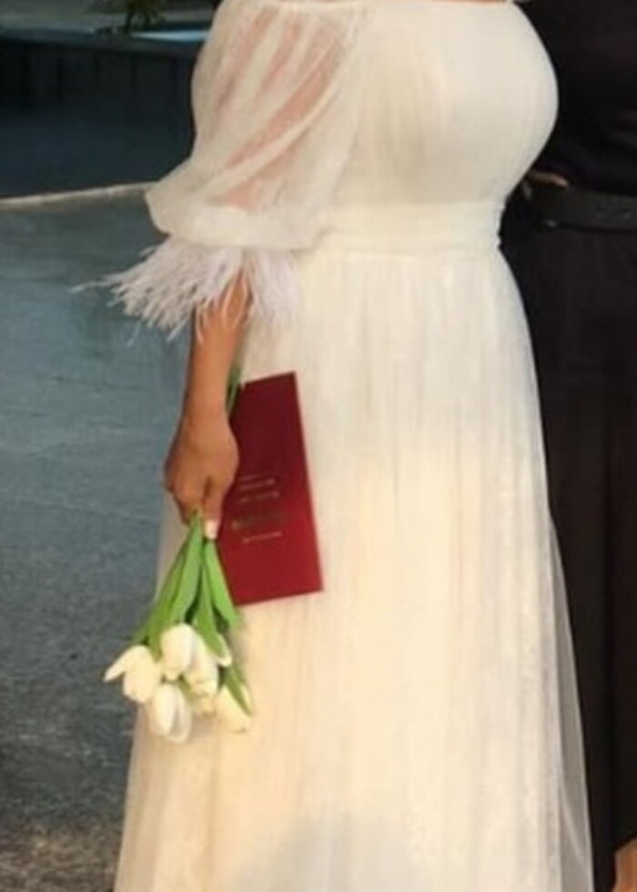 Beyaz nikah elbisesi - Görsel 2