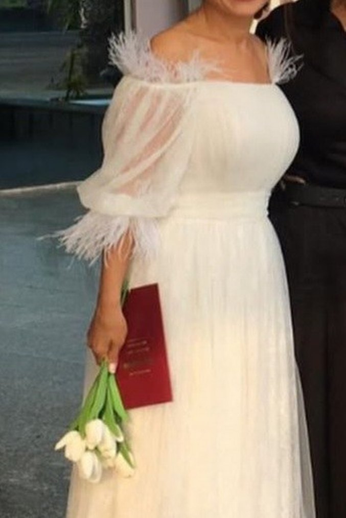 Beyaz nikah elbisesi - Görsel 3