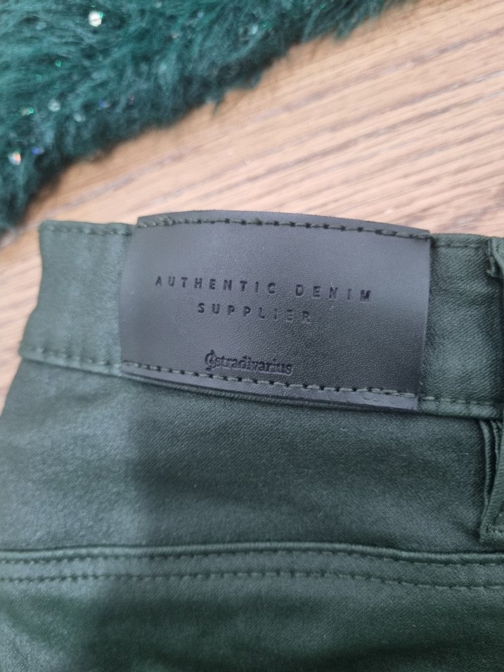 zaraKısa Tüylü Yeşil Kadın Kazak stradivarius dar paça pantalon - Görsel 5