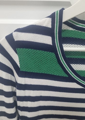 Lacoste Çizgili V Yaka bluz - Görsel 3