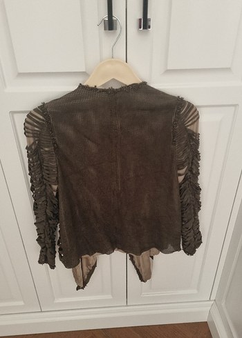 sarar marka Drapeli Kahverengi Kadın Midi Ceket - Görsel 3