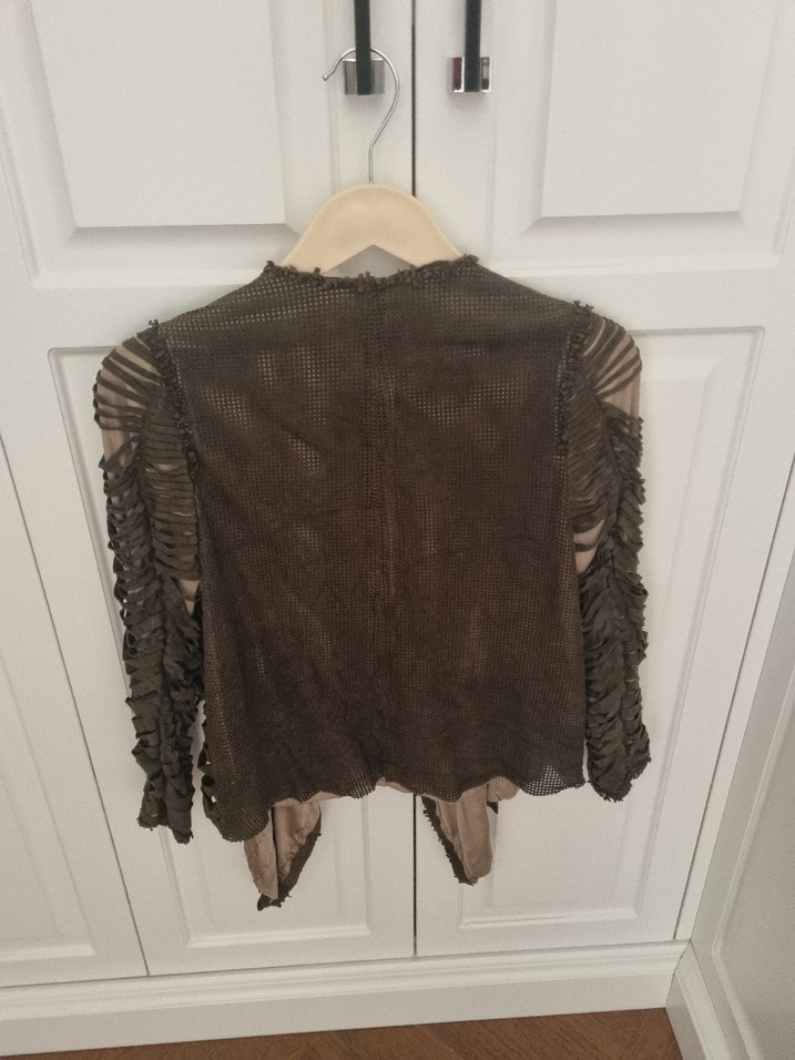 sarar marka Drapeli Kahverengi Kadın Midi Ceket - Görsel 3