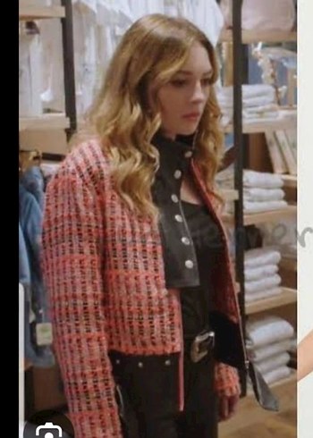 twist ceket yakası deri detayli - Görsel 3