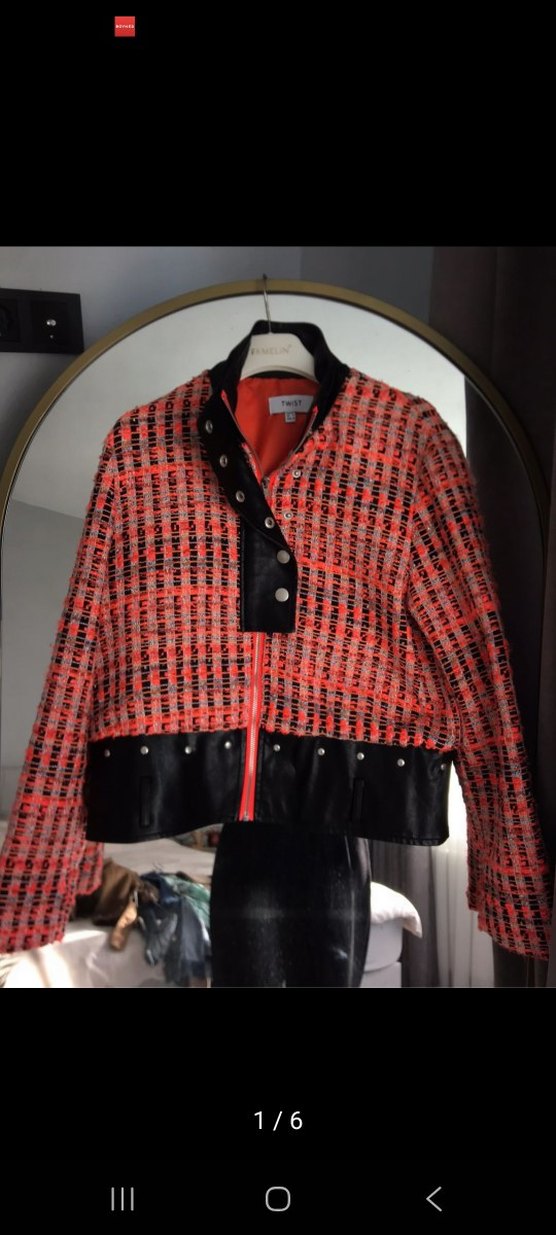 twist ceket yakası deri detayli - Görsel 2