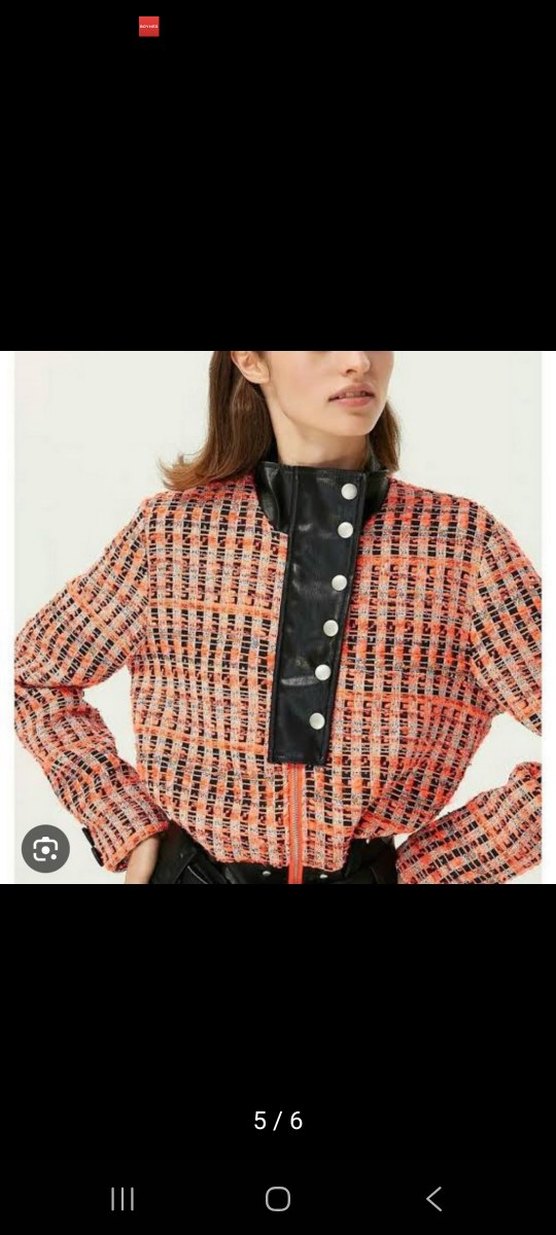 twist ceket yakası deri detayli - Görsel 4