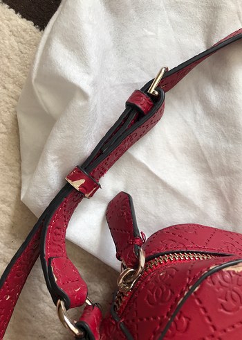 Guess Kadın Kırmızı Deri Omuz Çantası - Görsel 5