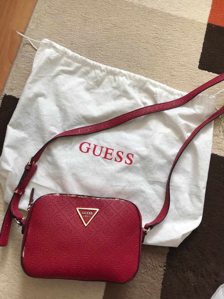 Guess Kadın Kırmızı Deri Omuz Çantası - Görsel 2