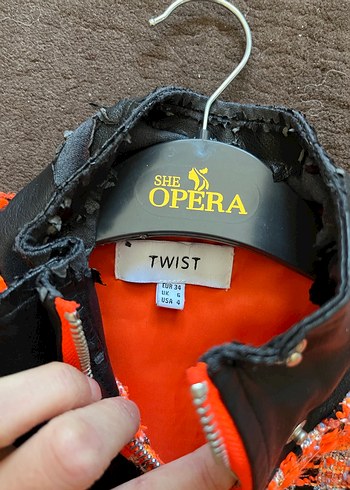 Twist Çok Renkli Mini Kadın Ceket - Görsel 4