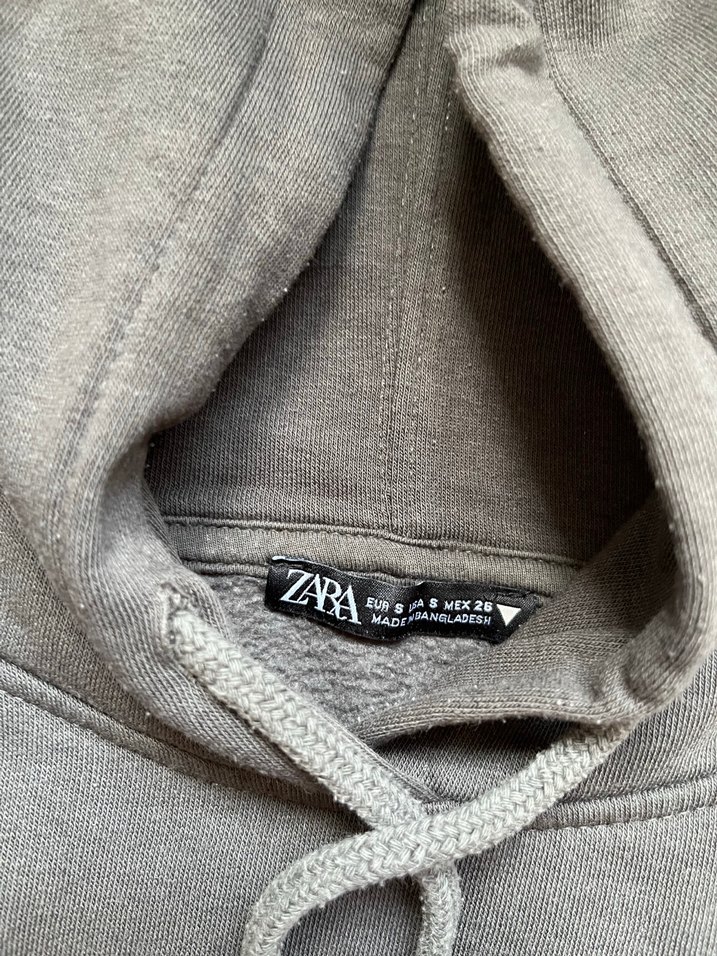 Zara Gri Kapüşonlu Kadın Sweatshirt - Görsel 2